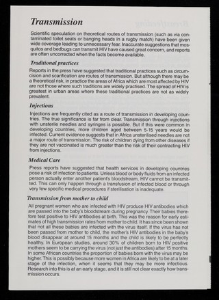 The reporting of HIV & AIDS in the Third World / UK NGO AIDS Consortium for the Third World.