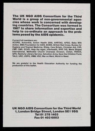 The reporting of HIV & AIDS in the Third World / UK NGO AIDS Consortium for the Third World.