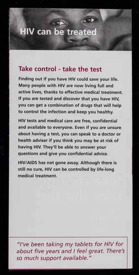 HIV can be treated : take control- take the test / King's College Hospital.