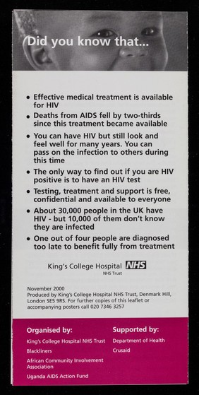 HIV can be treated : take control- take the test / King's College Hospital.