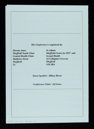 Rights without risks : a day conference on young people, contraception and HIV / organised by Sheffield Centre for HIV and Sexual Health.