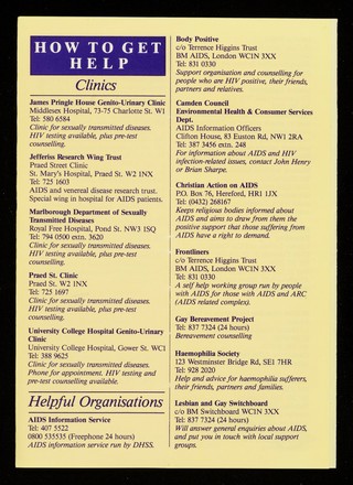 AIDS is hard to get : information on AIDS in Camden libraries / London Borough of Camden Leisure Department Community Information Services.