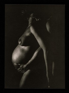 Directorscut : positive : [pregnant woman with man's arms round her from behind] / photo: Nick Wright.