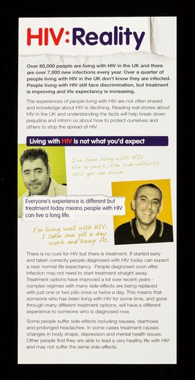 HIV : reality : discover real stories about HIV in the UK : understanding the facts is key to fighting prejudice and protecting yourself and others / Aware Ltd.