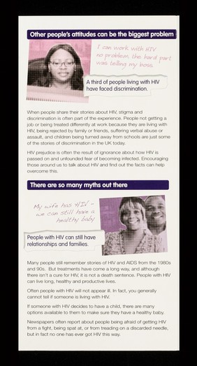 HIV : reality : discover real stories about HIV in the UK : understanding the facts is key to fighting prejudice and protecting yourself and others / Aware Ltd.
