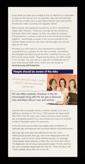 HIV : reality : discover real stories about HIV in the UK : understanding the facts is key to fighting prejudice and protecting yourself and others / Aware Ltd.