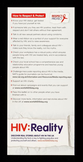 HIV : reality : discover real stories about HIV in the UK : understanding the facts is key to fighting prejudice and protecting yourself and others / Aware Ltd.