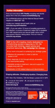 HIV : reality : discover real stories about HIV in the UK : understanding the facts is key to fighting prejudice and protecting yourself and others / Aware Ltd.