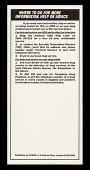 AIDS : how drug users can avoid it / SCODA.