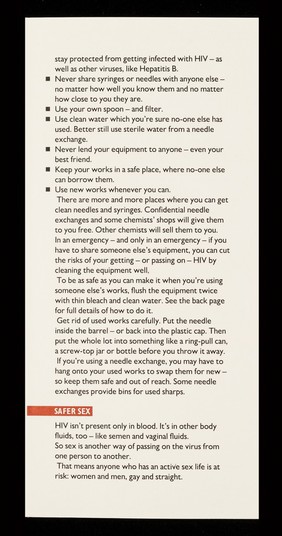 AIDS, the works. Number 1, Using and HIV / Mainliners and Immunity.