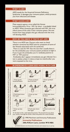 AIDS, the works. Number 1, Using and HIV / Mainliners and Immunity.