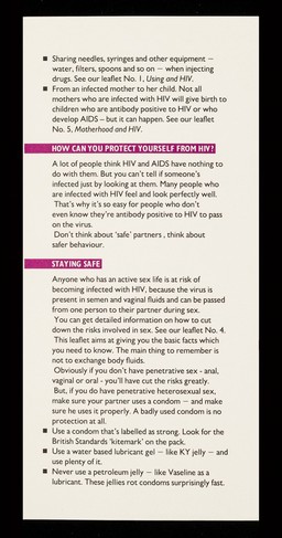 AIDS, the works. Number 2, Women and HIV / Mainliners and Immunity.