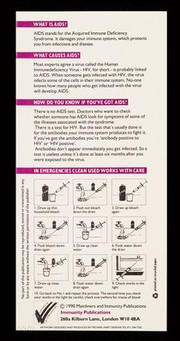 AIDS, the works. Number 2, Women and HIV / Mainliners and Immunity.