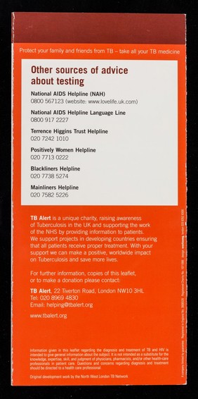 An important test for people who have tuberculosis (TB) / TB Alert.