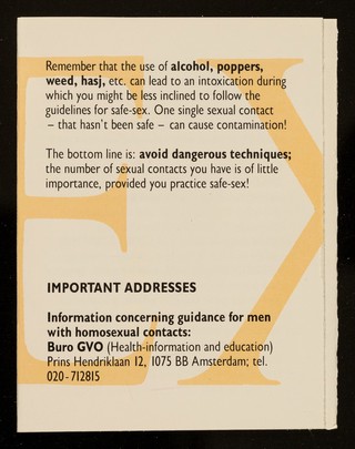 Gay sex & AIDS : English / Buro GVO.