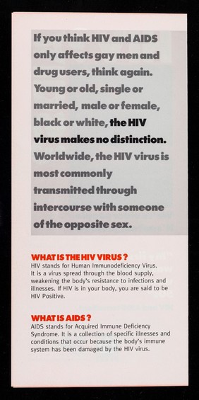 HIV? AIDS? : we're older people it's not our problem ... / The Positive Place, Age Concern Lewisham.