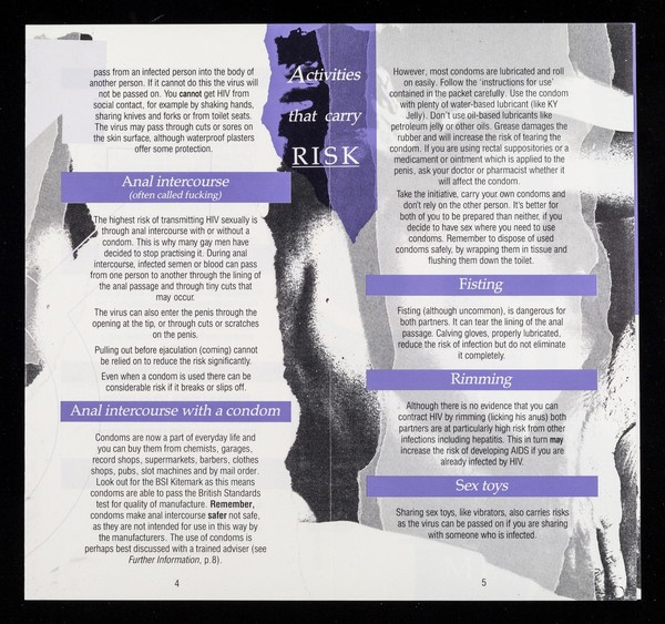 Safer sex for gay men / Health Education Authority.