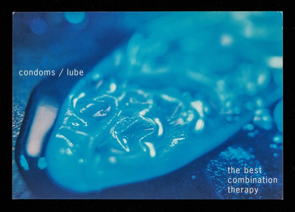 Condoms / lube : the best combination therapy / New Zealand AIDS Foundation ; photography Mariano Vivanco.