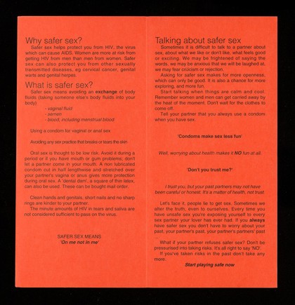 Great safer sex for grown-ups : if you thought that safer sex was boring, or dull, or not 'real' sex, read on / produced by Women's Health Information Mobile ... with assistance from Aidsline, the Health Promotion Service, Enfield Health Authority.