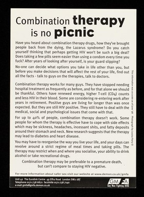 Combination therapy is no picnic / GMFA.