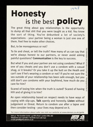 Honesty is the best policy / GMFA.
