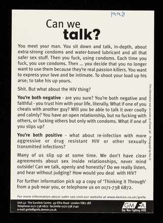 Can we talk? / GMFA.