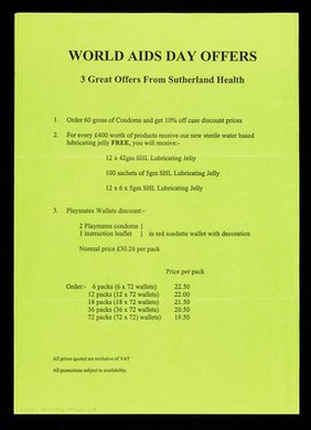 Family planning & sexual health products : order form/price list effective 1.10.92 / Sutherland Health Ltd.
