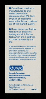 You're safer with Durex / Durex Information Service for Sexual Health.