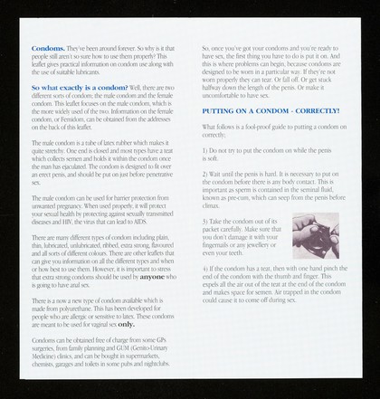 Condoms & lube : a users guide / Kensington & Chelsea and Westminster Health Authority, Department of Health Promotion & Professional Advice, HIV / Sexual Health Team ; illustrations - Olivier Tossan.