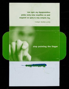 Stop pointing the finger / New Zealand AIDS Foundation.