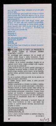 Durex : tried and trusted by millions of people world-wide, Durex is the world's leading condom brand / SSL International.