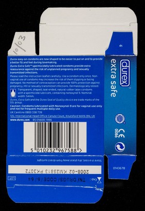 Durex : now easy-on : extra safe : 3 spermicidally lubricated condoms / SSL International.