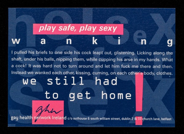 Play safe play sexy : masturbation / produced by Gay Health Network Ireland.