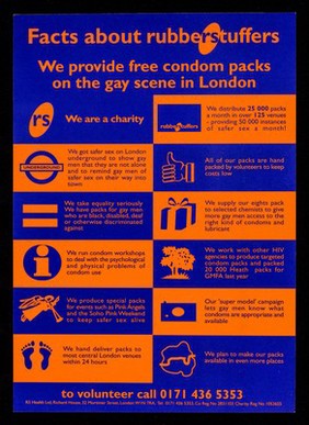 Facts about Rubberstuffers : we provide free condom packs on the gay scene in London / RS Health Ltd.