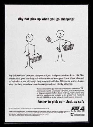 Why not pick up when you go shopping? : Any thickness of condom can protect you and your partner from HIV / GMFA, London's Gay Men's HIV Prevention Partnership.
