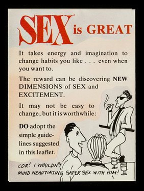 SEX... : free leaflet / The Terrence Higgins Trust ; painting illustrations by John Lupton ; design by Richard Green and Shelley Davies.