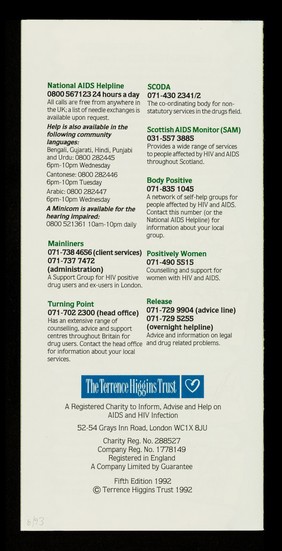 Reducing the risks : a leaflet for people who use drugs / Terrence Higgins Trust ; cartoon by Mike Linnell.
