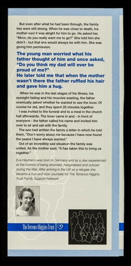 "How can I prepare to bury my daughter when I also have to prepare to bury my son-in-law and granddaughter?" : the affects of HIV and AIDS on families and the work of the Family Support Network / The Terrence Higgins Trust.