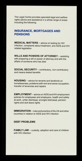 Legal services / The Terrence Higgins Trust.