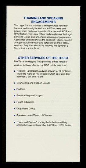 Legal services / The Terrence Higgins Trust.