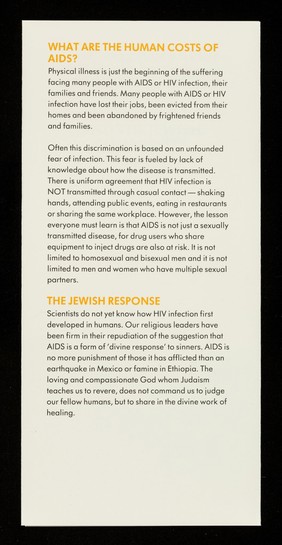 AIDS and the Jewish community / The Terrence Higgins Trust.