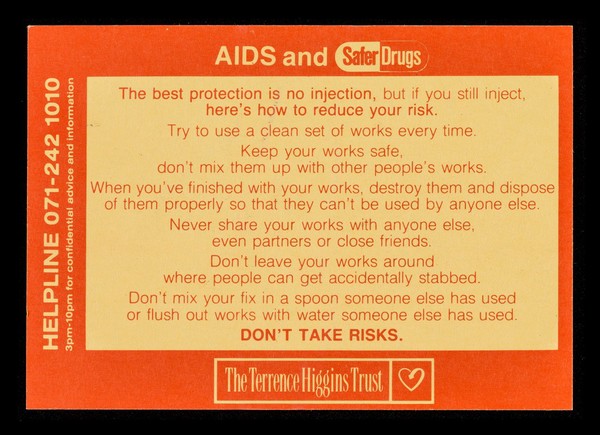 AIDS and safer sex ... : AIDS and safer drugs / The Terrence Higgins Trust.
