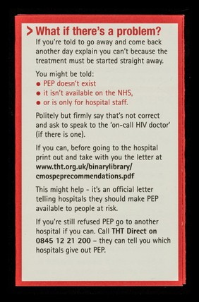 Keep this leaflet : it might be needed one day - by you, someone you have sex with or a friend / Terrence Higgins Trust.