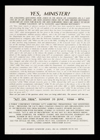 THT : the AIDS gestapo / Gays Against Genocide.