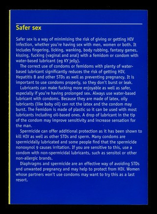 Reducing the risks : a leaflet for people who use drugs / Terrence Higgins Trust.