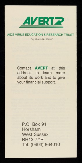 Working to prevent people dying from AIDS / AVERT.