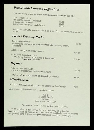 AVERT price list : June 1992.