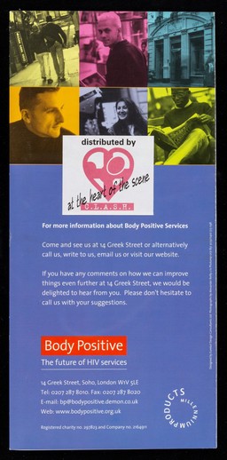 Body Positive : a guide to our services / distributed by C.L.A.S.H. at the heart of the scene.