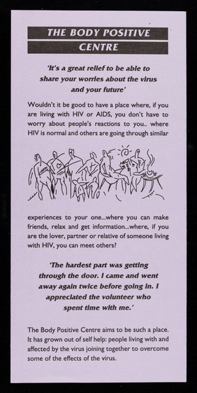Body Positive Centre : 51B Philbeach Gardens, Earls Court, London SW5 9EB.
