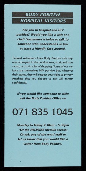 Hospital visitors / Body Positive.